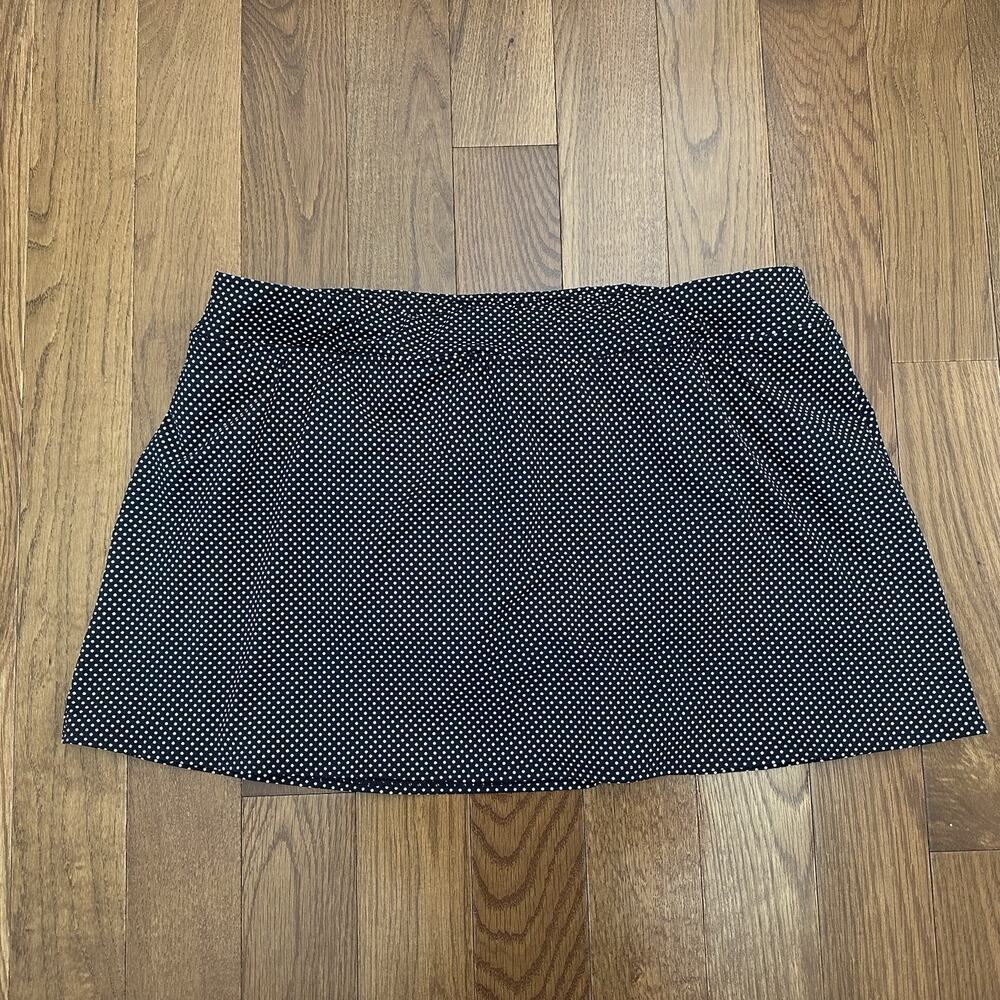 Lands End Navy Polka Dot Swim Skirt Swim‎ Bottom Women’s Size 18